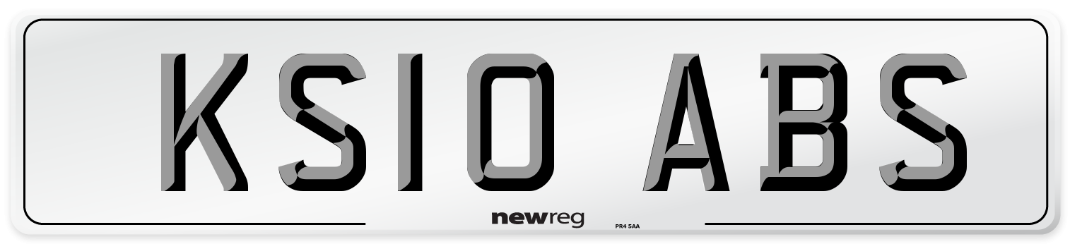 KS10 ABS Number Plate from New Reg